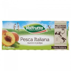 Valfrutta Pesca Succo e polpa di frutta 6 x 200 ml (x4 confezioni)