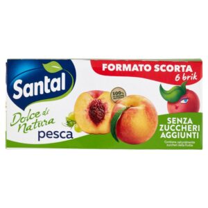 Santal Dolce Natura Pesca Senza Zuccheri Aggiunti 200ml x6 pz(4 confezioni)